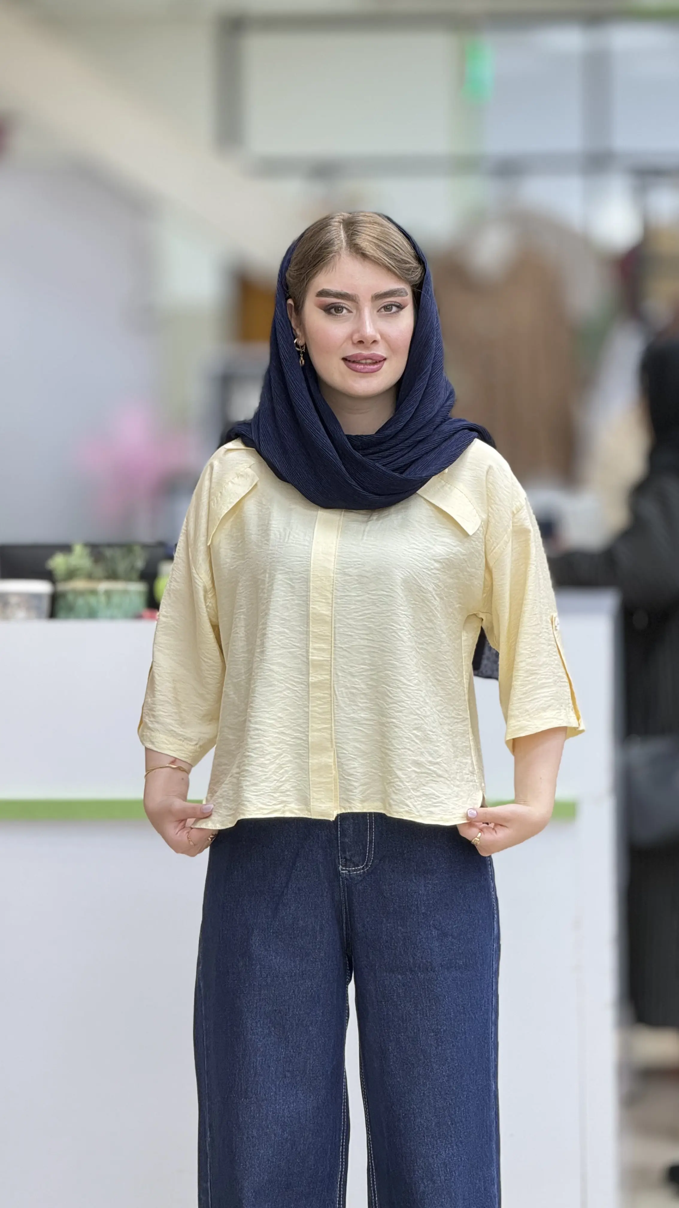 شومیز کوتاه سیلک مودال